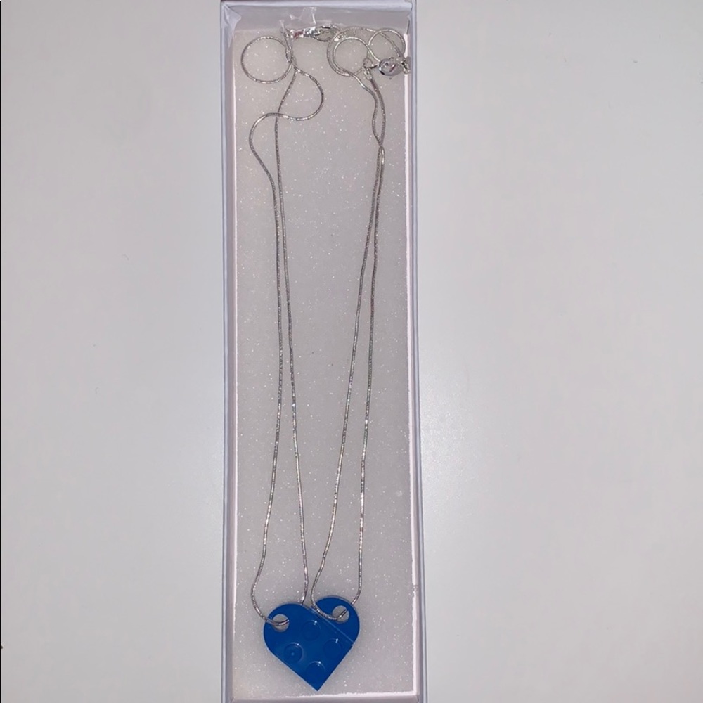 Lego Blue Heart Necklace